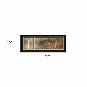 Homeroots Walk In The Light 1 Black Framed Print Wall Art  Wood Paper And Texture 405559