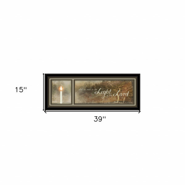 Homeroots Walk In The Light 1 Black Framed Print Wall Art  Wood Paper And Texture 405559