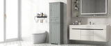 English Elm Tall Bathroom Storage Cabinet, Freestanding Storage Cabinet With Drawer and Adjustable Shelf, Mdf Board With Painted Finish, Grey