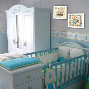 Homeroots Set Of Two Nursery Pictures White Framed Print Wall Art  Mdf Paper Print Texture 405644