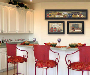 HomeRoots Set of Three Kitchen Black Framed Prints - Modern Wall Art for Stylish Dining & Cooking Spaces 405647
