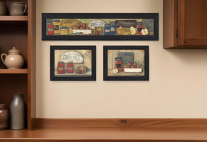 HomeRoots Set of Three Kitchen Black Framed Prints - Modern Wall Art for Stylish Dining & Cooking Spaces 405647