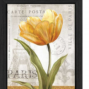 Homeroots Set Of Two Paris Black Framed Print Wall Art  Mdf Paper Print Texture 405654