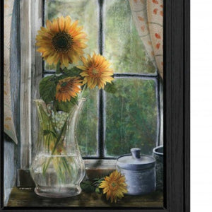 HomeRoots Set Of Two Flowers Black Framed Prints - Vibrant Floral Wall Art for Home & Office Décor Update 405655