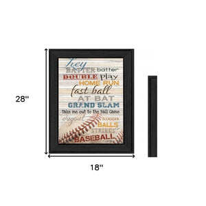 HomeRoots Set of Two Baseball Prints in Sleek Black Frames - Sporty Wall Art for Game Rooms & Offices 405657
