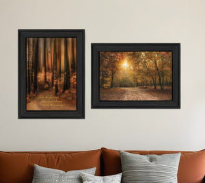 HomeRoots Set of Two Vibrant Autumn Black Framed Prints for Modern Wall Art Decor - Stylish & Ready to Hang 405662