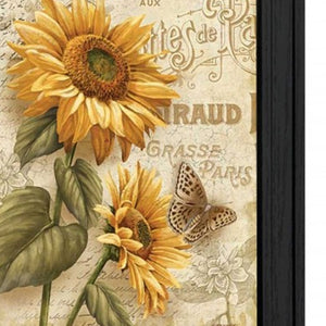 Homeroots Set Of Two Flowers 2 Black Framed Print Wall Art  Mdf Paper Print Texture 405663