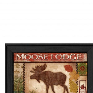 Homeroots Set Of Two Lodge I Black Framed Print Wall Art  Mdf Paper Print Texture 405675