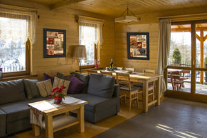 Homeroots Set Of Two Lodge Collage Black Framed Print Wall Art  Mdf Paper Print Texture 405677