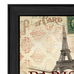 Homeroots Set Of Two Post Cards Black Framed Print Wall Art  Mdf Paper Print Texture 405684