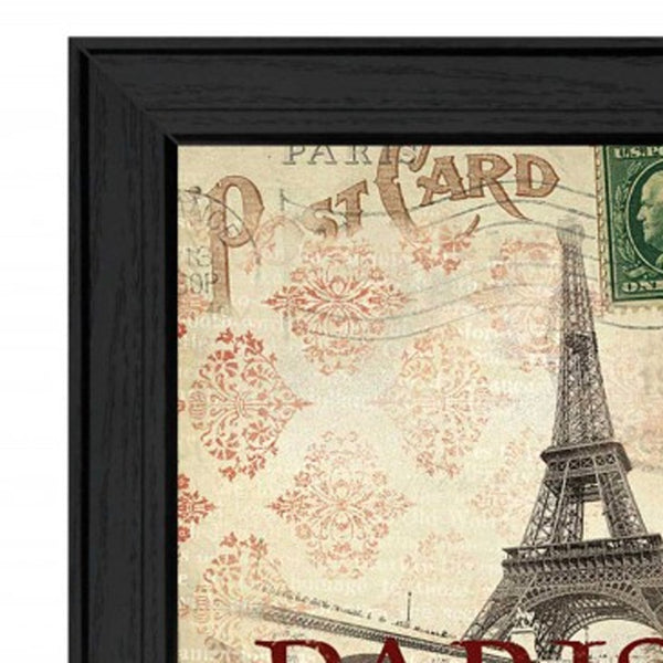 Homeroots Set Of Two Post Cards Black Framed Print Wall Art  Mdf Paper Print Texture 405684