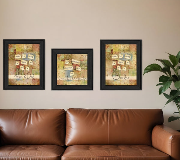 HomeRoots Set of Three Framed Child-Figure Prints in Black Frames for Modern Home Decor & Easy Hanging 405685