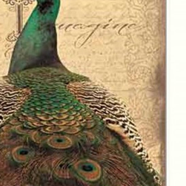 Homeroots Set Of Two Peacock 1 White Framed Print Wall Art  Mdf Paper Print Texture 405686