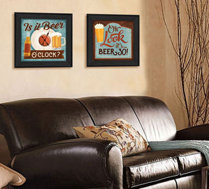 Homeroots Set Of Two Pumpkin Patch Black Framed Print Wall Art  Mdf Paper Print Texture 405694