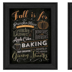Homeroots Set Of Two Pumpkin Patch Black Framed Print Wall Art  Mdf Paper Print Texture 405694