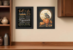 Homeroots Set Of Two Pumpkin Patch Black Framed Print Wall Art  Mdf Paper Print Texture 405694