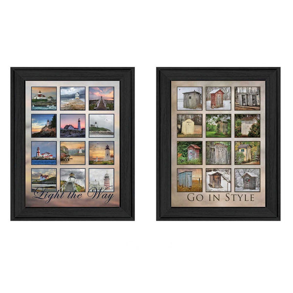 HomeRoots Set of Two Modern Black Framed Print Wall Art - Chic Typography for Stylish Home Décor Enhancements 405696