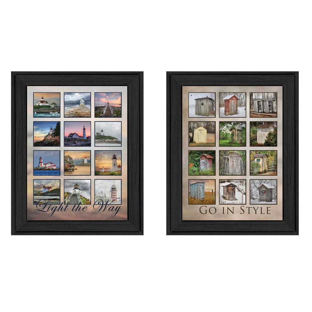 HomeRoots Set of Two Modern Black Framed Print Wall Art - Chic Typography for Stylish Home Décor Enhancements 405696