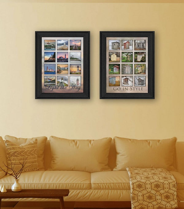 HomeRoots Set of Two Modern Black Framed Print Wall Art - Chic Typography for Stylish Home Décor Enhancements 405696