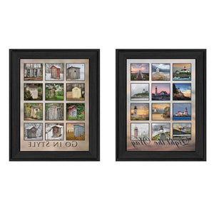 HomeRoots Set of Two Modern Black Framed Print Wall Art - Chic Typography for Stylish Home Décor Enhancements 405696
