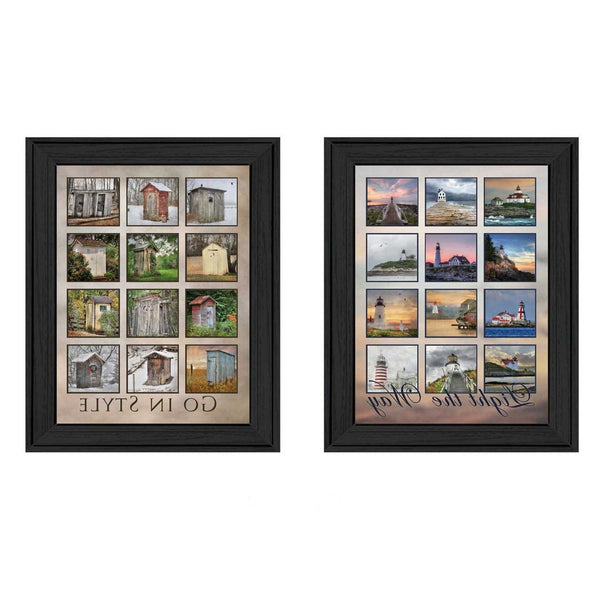 HomeRoots Set of Two Modern Black Framed Print Wall Art - Chic Typography for Stylish Home Décor Enhancements 405696