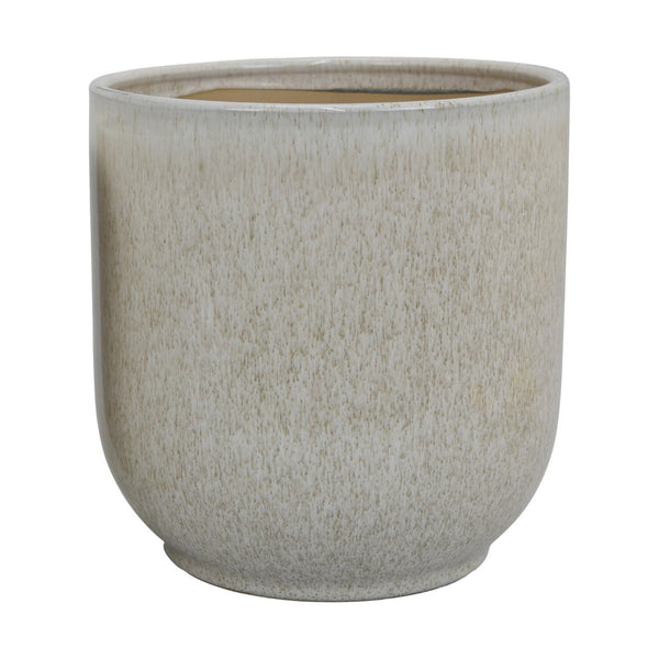 English Elm Lyna Glossy Ceramic Planter Set Speckled Glaze Rounded Form for Indoor Shelves B056P416945