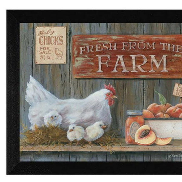 Homeroots Set Of Three Farmers Market Black Framed Print Wall Art  Mdf Paper Print Texture 405700