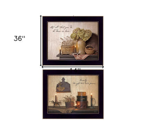 HomeRoots Set of Two Keepsake Treasures Black Framed Prints for Stylish Home Décor Enhancement & Artistry 405705