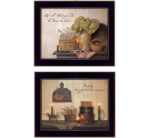HomeRoots Set of Two Keepsake Treasures Black Framed Prints for Stylish Home Décor Enhancement & Artistry 405705