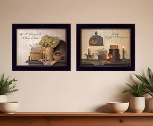 HomeRoots Set of Two Keepsake Treasures Black Framed Prints for Stylish Home Décor Enhancement & Artistry 405705