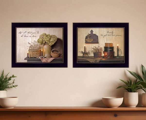 HomeRoots Set of Two Keepsake Treasures Black Framed Prints for Stylish Home Décor Enhancement & Artistry 405705