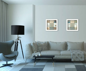 Homeroots Set Of Two Sunshine Sand And Sea White Framed Print Wall Art  Mdf Paper Print Texture 405706