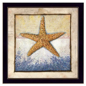 Homeroots Set Of Two Sea Journey Black Framed Print Wall Art  Mdf Paper Print Texture 405710