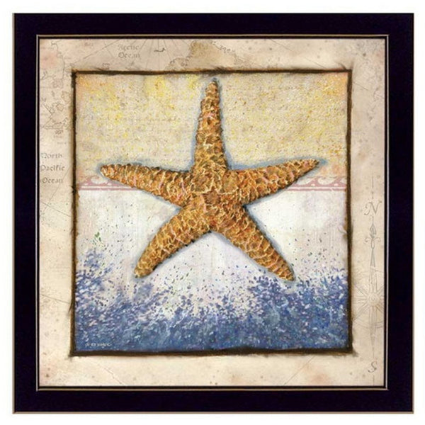 Homeroots Set Of Two Sea Journey Black Framed Print Wall Art  Mdf Paper Print Texture 405710