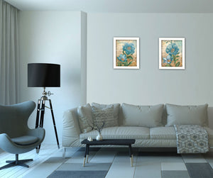 Homeroots Set Of Two Paris Floral Postcard White Framed Print Wall Art  Wood Product Paper Print Uv Coating 405712