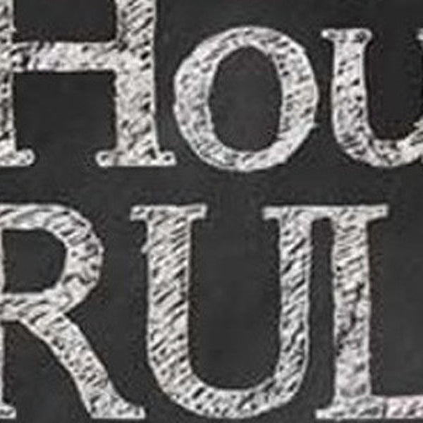 HomeRoots Set of Two Family Rules Black Framed Wall Art - Modern Typography Prints for Stylish Home Decor 405713