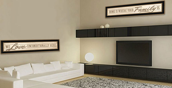 Homeroots Set Of Two Love Family And Friends Black Framed Print Wall Art  Mdf Paper Print Texture 405715