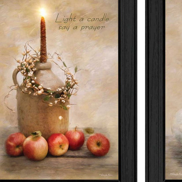 Homeroots Set Of Two Love Farmhouse Black Framed Print Wall Art  Mdf Paper Print Texture 405718