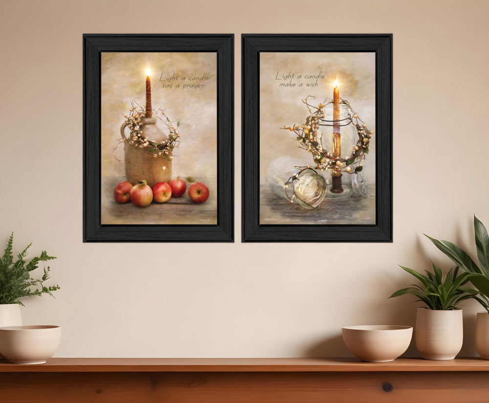 Homeroots Set Of Two Love Farmhouse Black Framed Print Wall Art  Mdf Paper Print Texture 405718