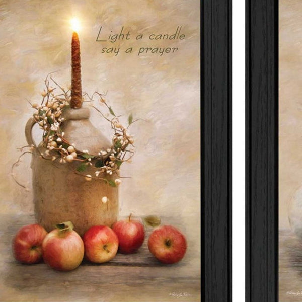 HomeRoots Set of Two Light a Candle Framed Prints - Modern Wall Art for Stylish Home Decor & Instant Focal Point 405719
