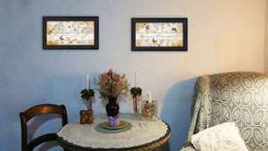 Homeroots Set Of Two Plant Kindness Black Framed Print Wall Art  Mdf Paper Print Texture 405720