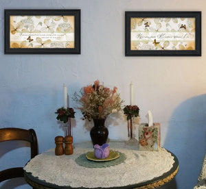 Homeroots Set Of Two Plant Kindness Black Framed Print Wall Art  Mdf Paper Print Texture 405720