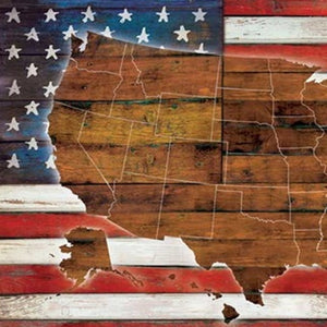 Homeroots Set Of Two American Flags White Framed Print Wall Art  Mdf Paper Print Texture 405721