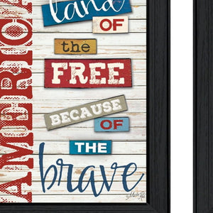 HomeRoots Set of Two American Black Framed Wall Art Prints - Contemporary Décor for Modern Spaces 405733