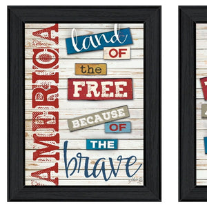 HomeRoots Set of Two American Black Framed Wall Art Prints - Contemporary Décor for Modern Spaces 405733