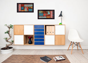 Homeroots Set Of Two Liberty And Freedom Black Framed Print Wall Art  Mdf Paper Print Texture 405740