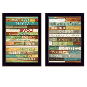 Homeroots Set Of Two Today Is A New Day Faux Wood Slat Wall Art Prints - Stylish Black Framed Decor  Wood Product Paper Print Uv Coating 405741