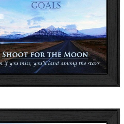 Homeroots Set Of Two Success 1 Black Framed Print Wall Art - Chic Home Decor For Stylish Living Spaces  Wood Product Paper Print Uv Coating 405751