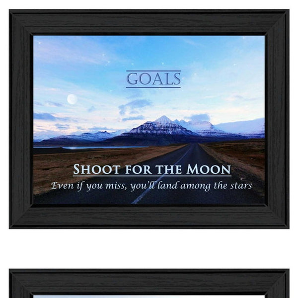 Homeroots Set Of Two Success 1 Black Framed Print Wall Art - Chic Home Decor For Stylish Living Spaces  Wood Product Paper Print Uv Coating 405751