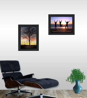 Homeroots Set Of Two Inspirational Black Framed Wall Art Prints – Elevate Your Space With Style And Color  Wood Product Paper Print Uv Coating 405752